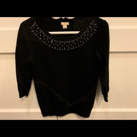 J crew bejewelled collar sweater - Picture 1 of 4